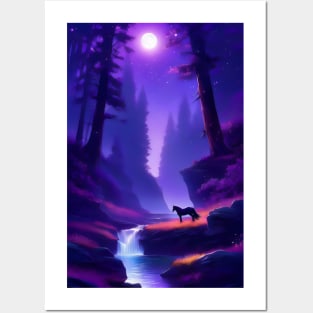 Fantasy purple landscape Posters and Art